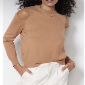 EUC - Monrow Supersoft Sweater Knit Cut Out Pullover Doe - Size S